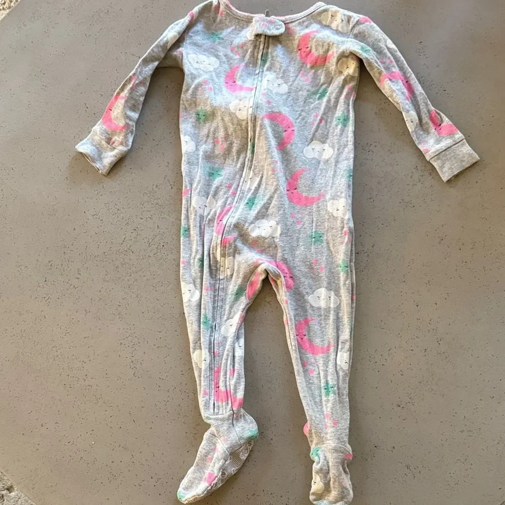 Carter's Gray and Pink Footed One Piece 12M